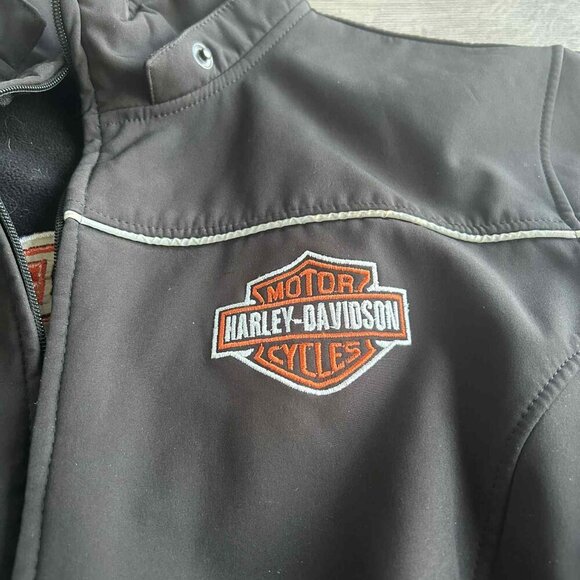 Medium Harley-Davidson Men’s Black Softshell Jacket • Needs Zipper Repair - Picture 4 of 5